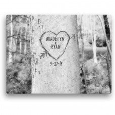 Personalized Carved Tree Canvas In Black and White Available In Multiple Sizes   553716924